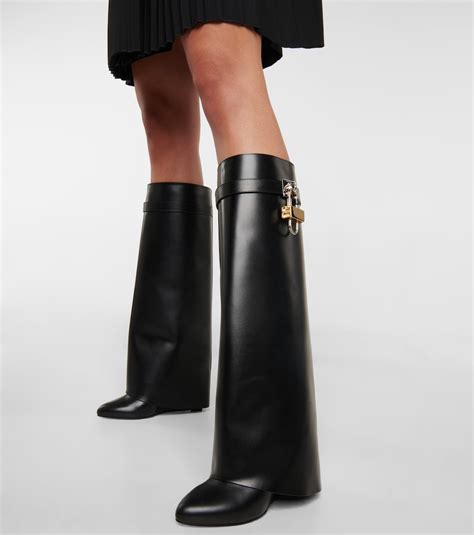 givenchy croc boots|Shark Lock boots in crocodile effect leather .